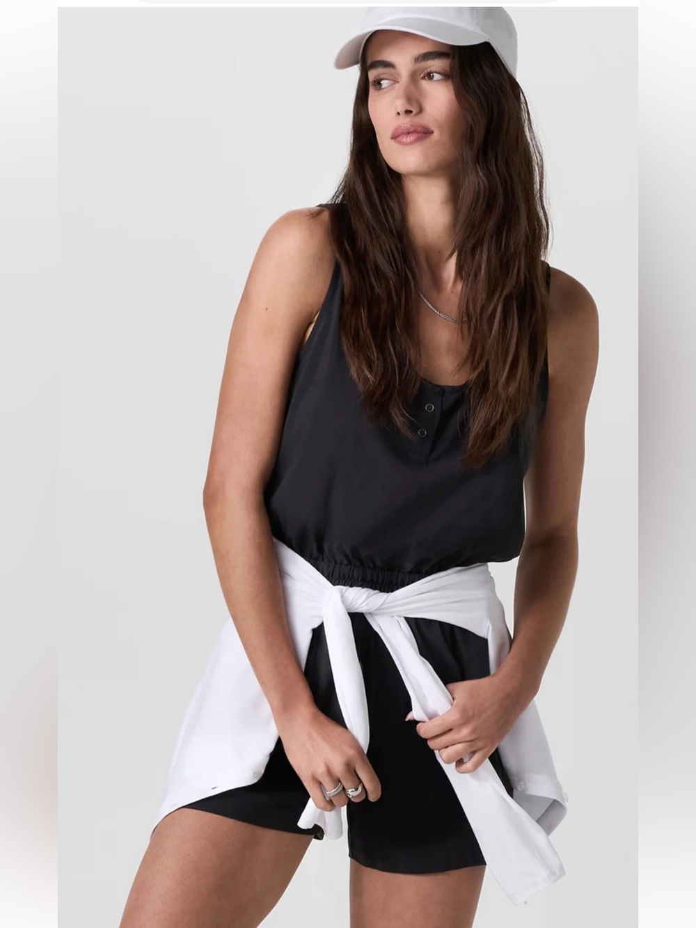 Vuori Black Sleeveless Jumpsuit Romper